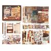 Retro Floral Imprint Greeting Journal Gift Box with English Stickers