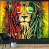 Wall Tapestry Living Room Bedroom Men's Room Cool Hippie Lion Head Decorative Wall Hanging Home Decor
