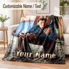 Evil Dead Ash Williams Custom Name Flannel Throw Blanket Soft Warm for Sofa Bed Indoor Home Use