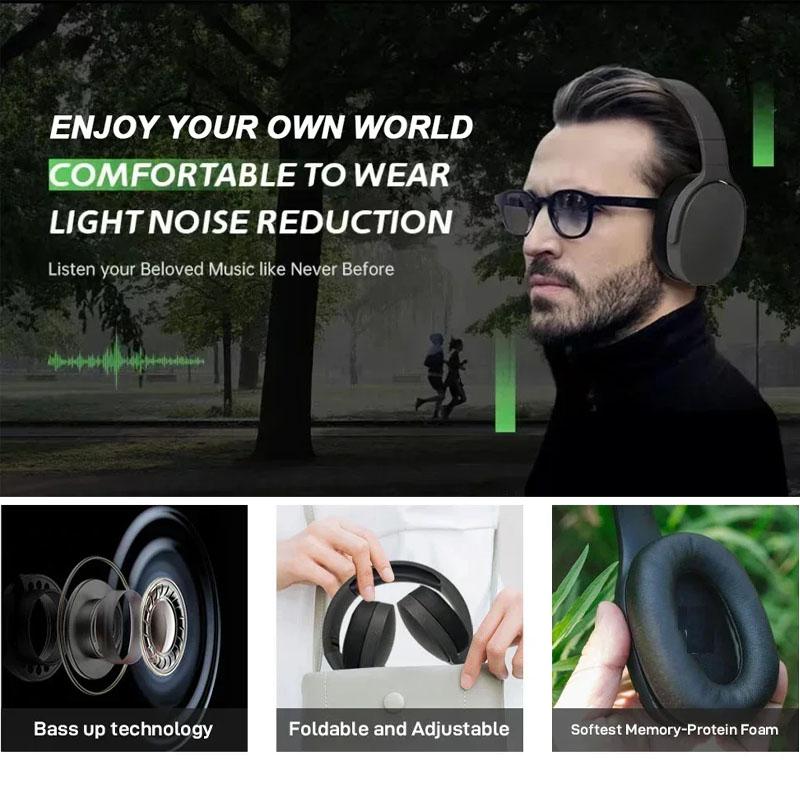 Wireless Headphones BT 5.1 Over Ear HiFi Stereo Headset True Wireless Sports Earphones Noise Cancelling Gaming Headphones