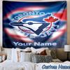Custom Name Torontos baseball Printed Tapestry, for Bedroom,Livingroom, dormitory, Large Wall Decor, Fabric Decor Fan Birthday Gifts