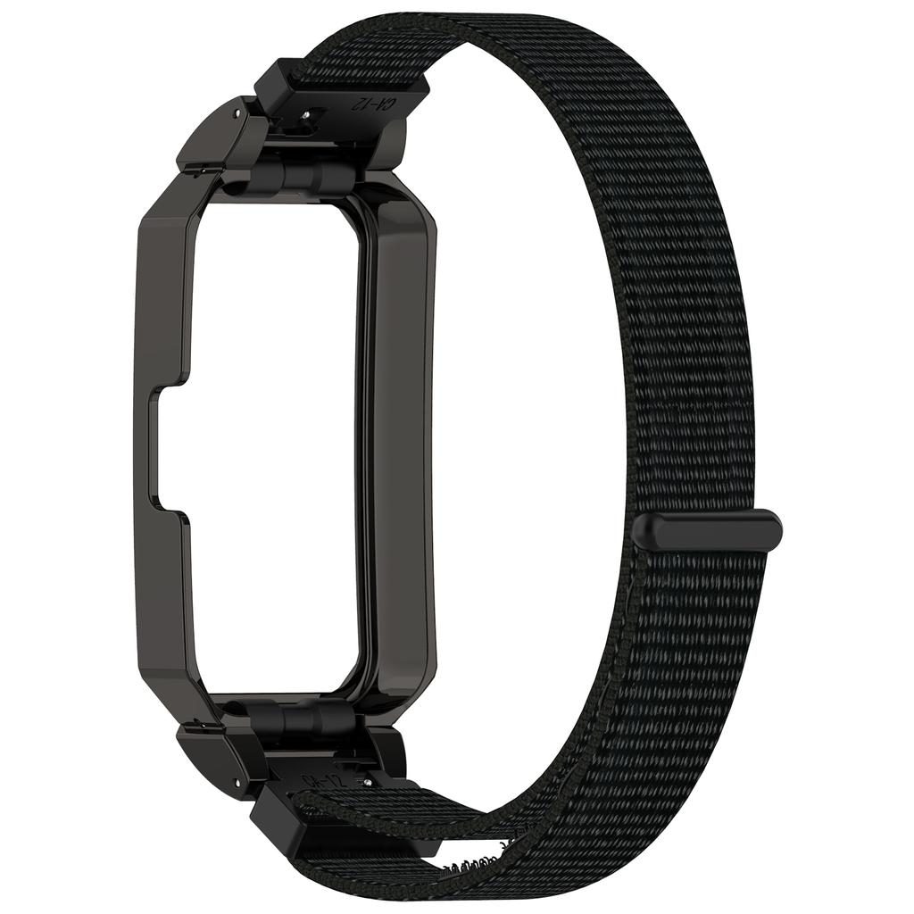 Armband für Huawei Band 10/10 NFC/9/9 NFC/8/8 NFC Klettverschluss Nylonarmband mit Metallgehäuse