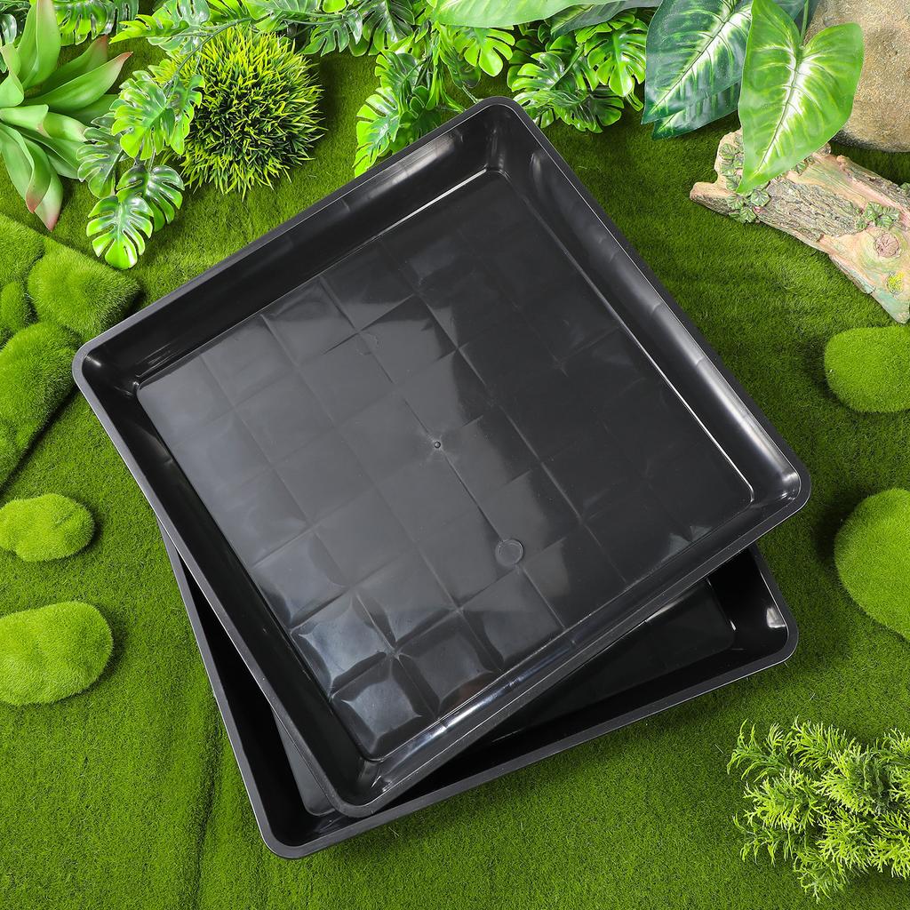 2pcs Plant Plastic Rectangular Drainage Tray For Indoor Outdoor Potted Plant Dish Plants Flower Pot Drip Trays