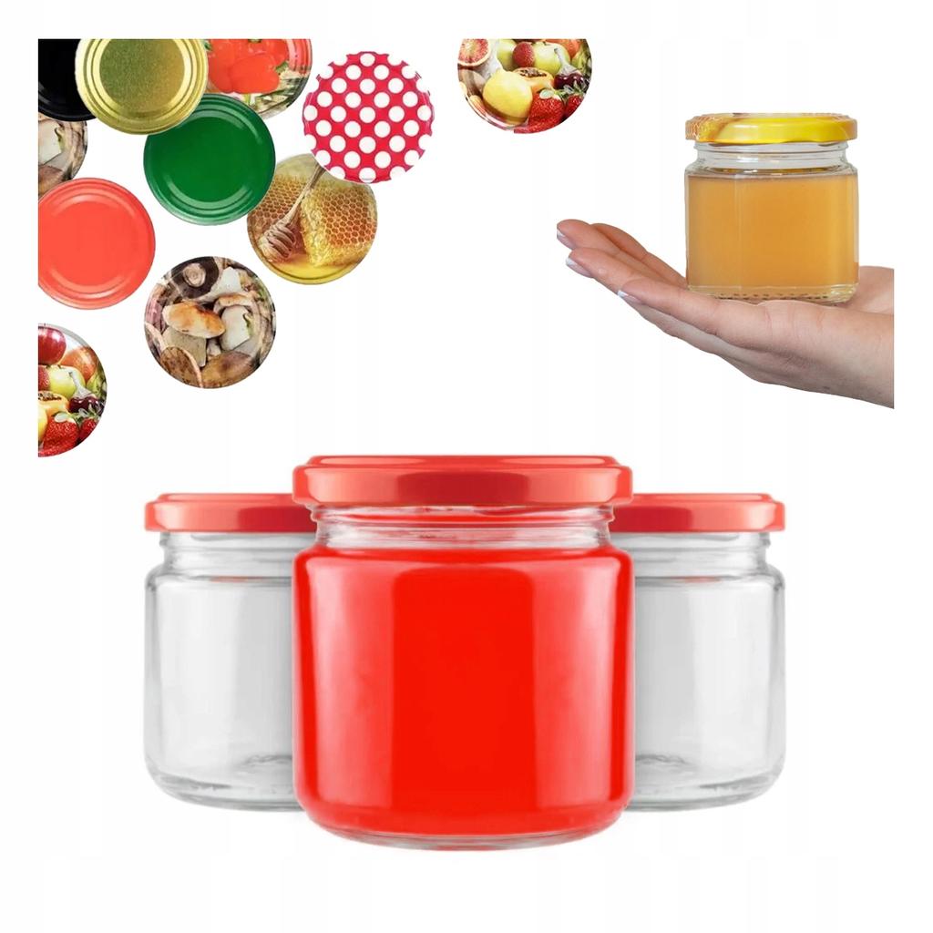 48X Słoik 200Ml + Wieczko Fi66 Dżem Przetwory Monoporcja Desery Miód