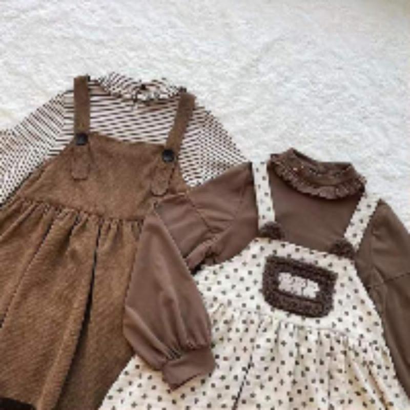 Rochie vintage Kawaii Lolita femei iarna japonez dulce urs broderie pluș buzunar velur cu bretele rochie midi fată moale