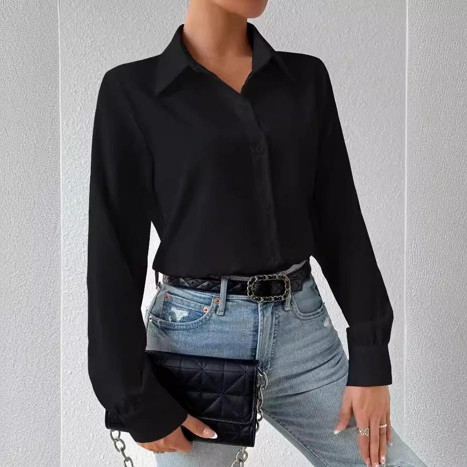 2024 Bestseller Women's Solid Color Loose Long-Sleeve Jumpsuit