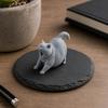 3D Printed Yawning Cat Statue, Cute Sleeping Cat Figurine for Shelf Bedroom, Modern Minimalist Home Decor Gift for Cat Lovers