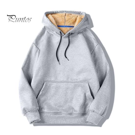 Женская толстовка с капюшоном на осень-зиму с толстой флисовой подкладкой с длинными рукавами и карманом однотонная свободная эластичная на завязках спортивная куртка M серый 1559₽