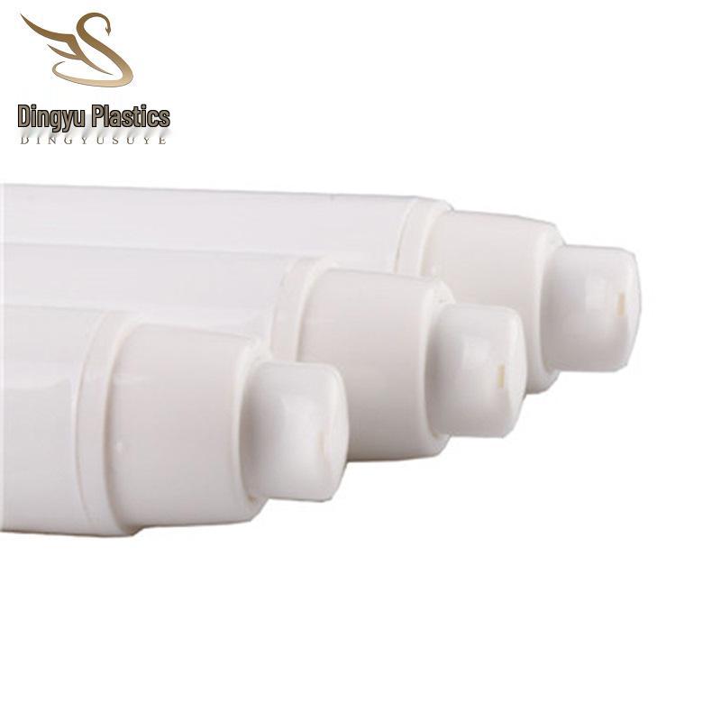 15/30/50ml Transparent PP All-Plastic Lotion Vacuum Bottle, Korean Style, Snap-On Porcelain White Dispenser