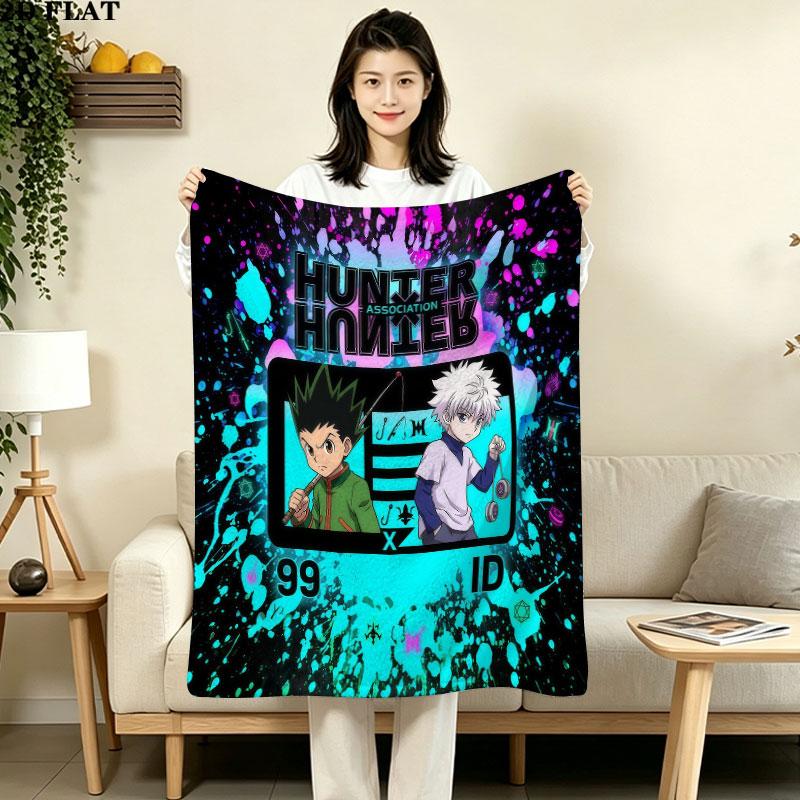 1PC Hunter X Hunter Patterned Flannel Blanket Suitable For All Seasons For Home Decor Warmth And Comfort Gifts Holiday Present
