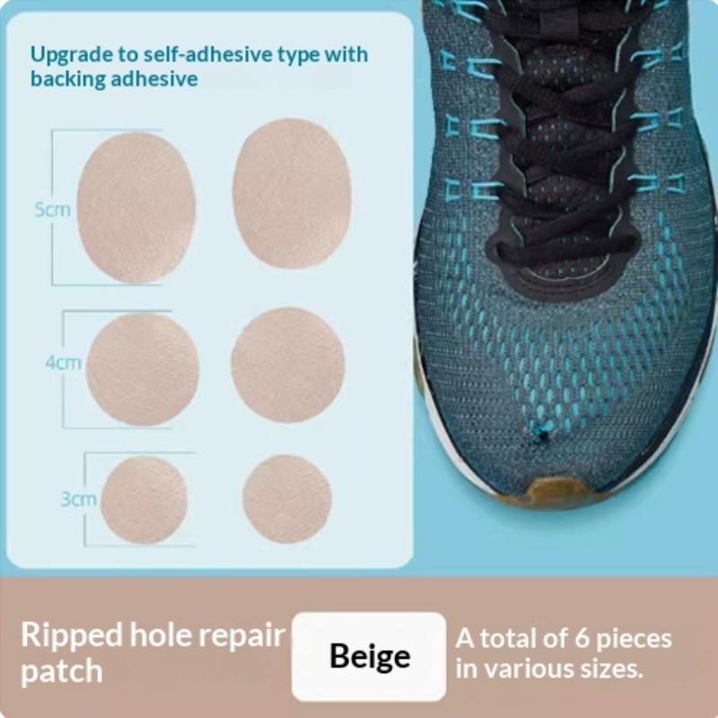 Samoprzylepne łaty do naprawy dziur w butach Nie wymagają kleju Odporne na pranie Do naprawy siateczkowych trampek Butów sportowych i codziennych beige