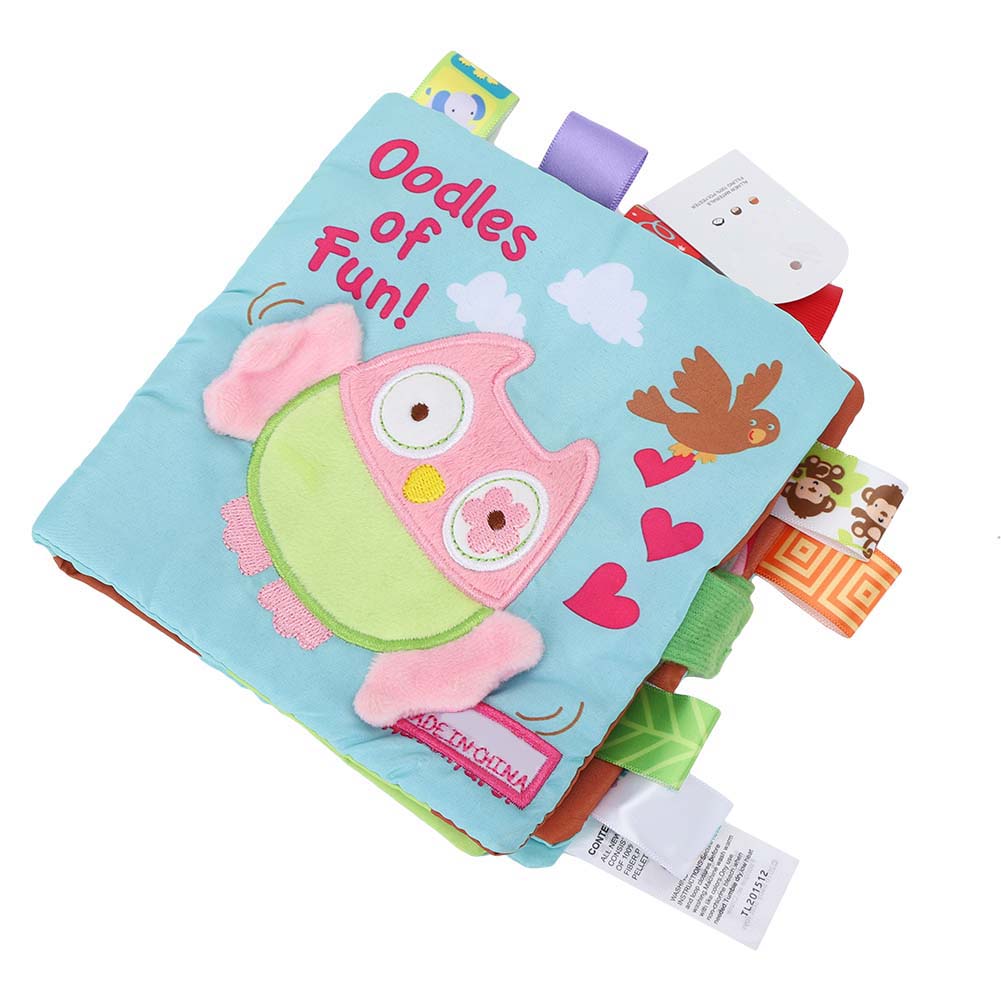 Infant Cloth Book Cute Animal Learning Rattle Wear Resistant Educational ToyType B