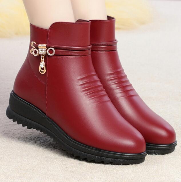 Brand Autumn Winter Women Boots Platform Fashion Flat bottom Ankle Boot Ladies Thick Fur Warm Snow Boots Comfort Women Flat Shoe