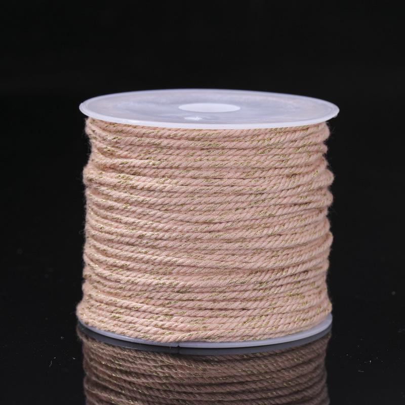 Tibetan Gold-Plated Woven Bracelet with Bodhi Beads and Cotton Rope