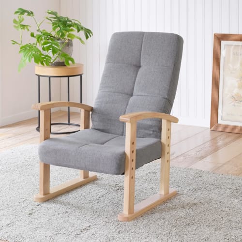 Yamazen High Reclining Chair (3-position backrest, 4-position height adjustment), Folding Reclining Chair, Width 54 x Depth 57-80 x Height 73-94cm, As