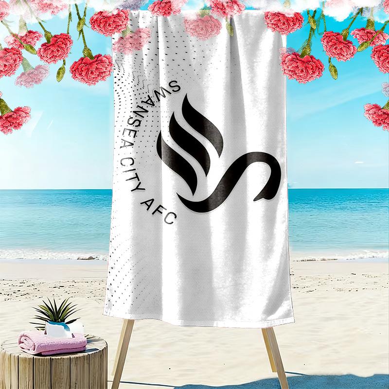 Swansea City AFC Print Strandtuch, Großes Weiches Schnelltrocknendes Handtuch für Strand Camping Schwimmen