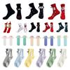 1 Pair Christmas Couple Socks Magnetic Hands Cartoon Deer Snowman Design Long Socks Soft Breathable Xmas Socks