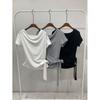 C S In The Room Women Draped neCk ShorT Sleeve T ShirT 3ColorS