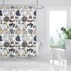 Cat Printed Shower Curtain Color Cartoon Lovely Animal Bear Polyester Fabric Hanging Curtains Bathroom Bathtub Decor with Hooks