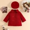 Herbst/Winter Baby Mädchen Langarmmantel & Schleifenmützen-Set
