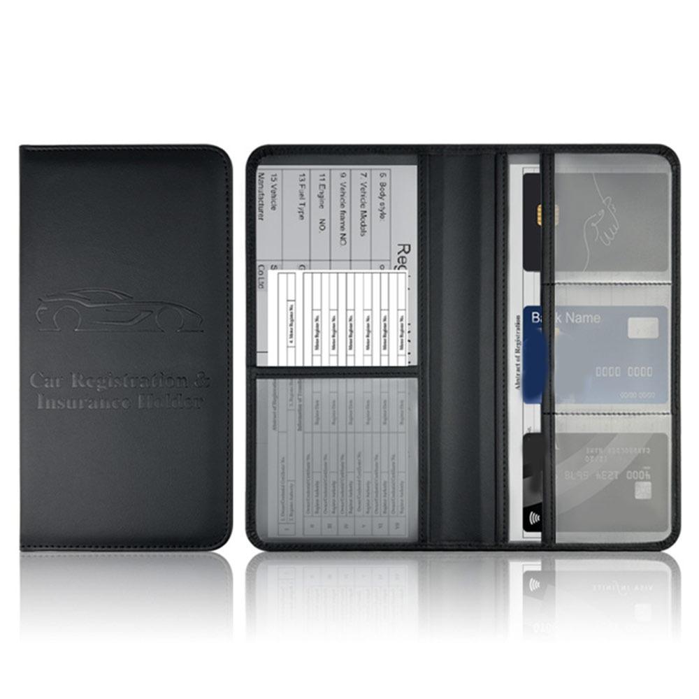 

PU Leather Car Registration Holder Universal Protective License Document Holder Durable Car Wallet Case Vehicle Organization