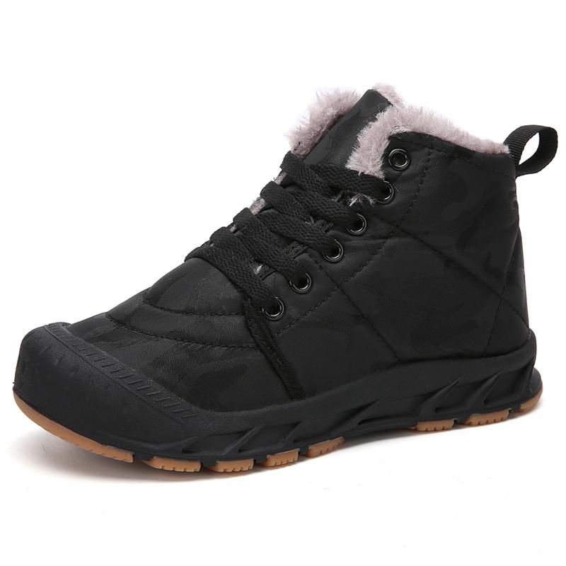 

Winter Children Snow Boots Kids Warm Plush Shoes Boys Girls Waterproof High Top Cotton Shoes Outdoor Non-slip Sports Sneakers 39 теплий колір чорний