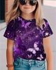 3D Pattern Animal Print Children's T-shirt Short Sleeved Summer Sports Fashion Street Casual Top