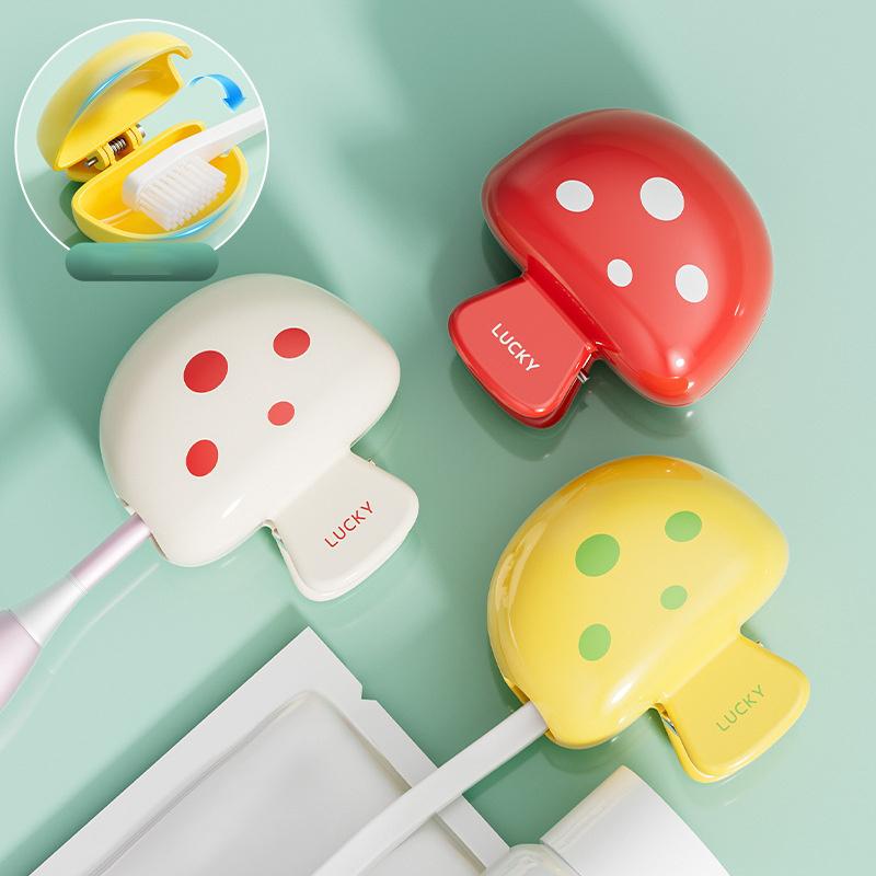 1pc Cute Cartoon Toothbrush Clip Travel Case - Dustproof Protective Cover with Adorable Bear Design, ABS Material, Portable Storage Box
