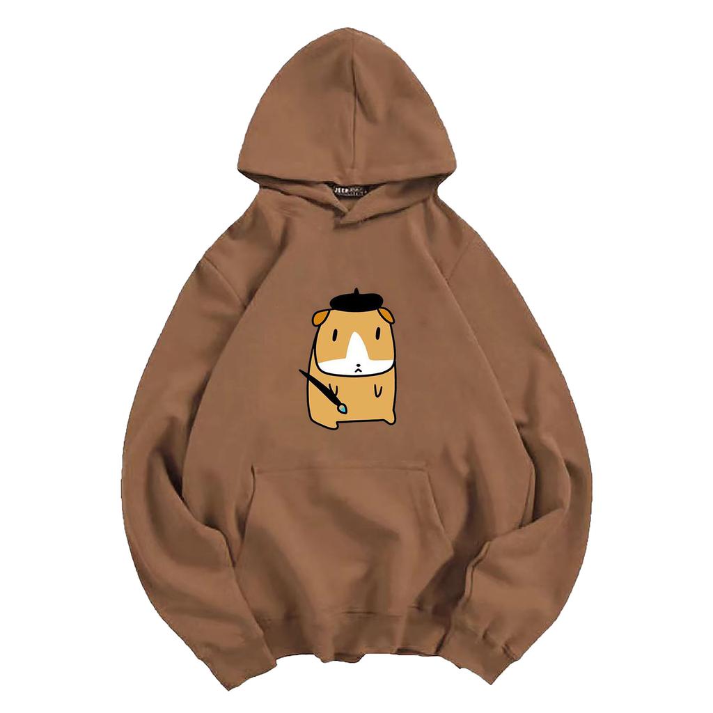 Couple Style Hats for Men and Women, Puppy Print Hooded Sweatshirts, Autumn and Winter Korean Style Trendy Versatile Tops