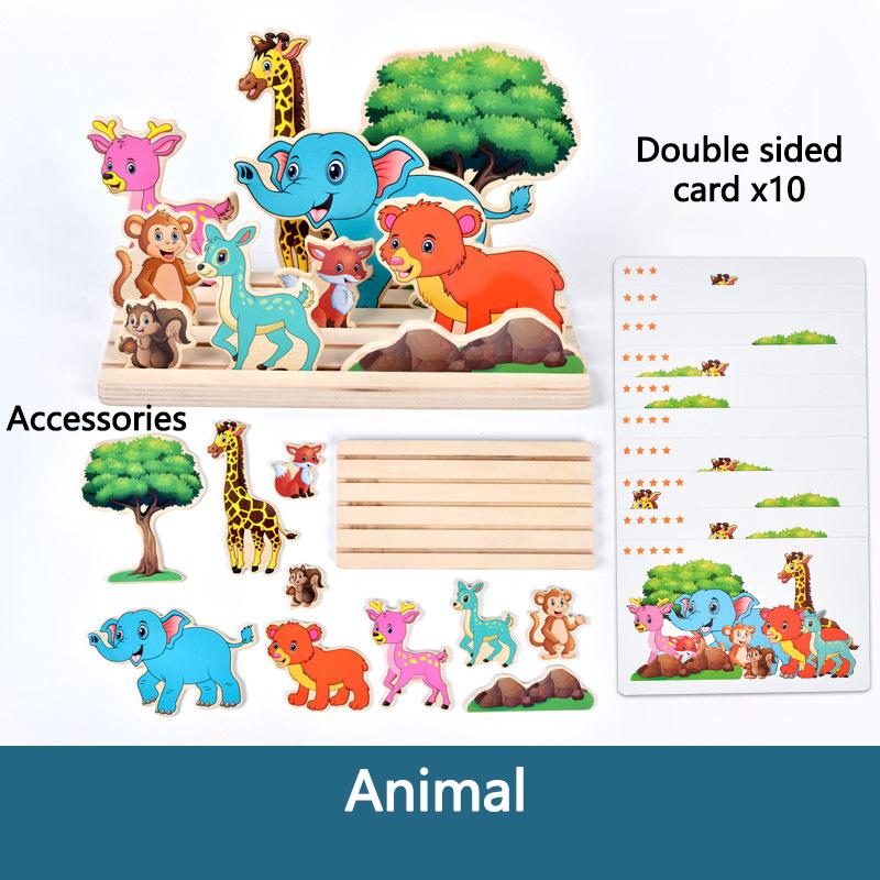 Kids Montessori Logic Thinking Game Scene Puzzles Matching Intellectual Problems Imagination Board Game Children Educational Toy