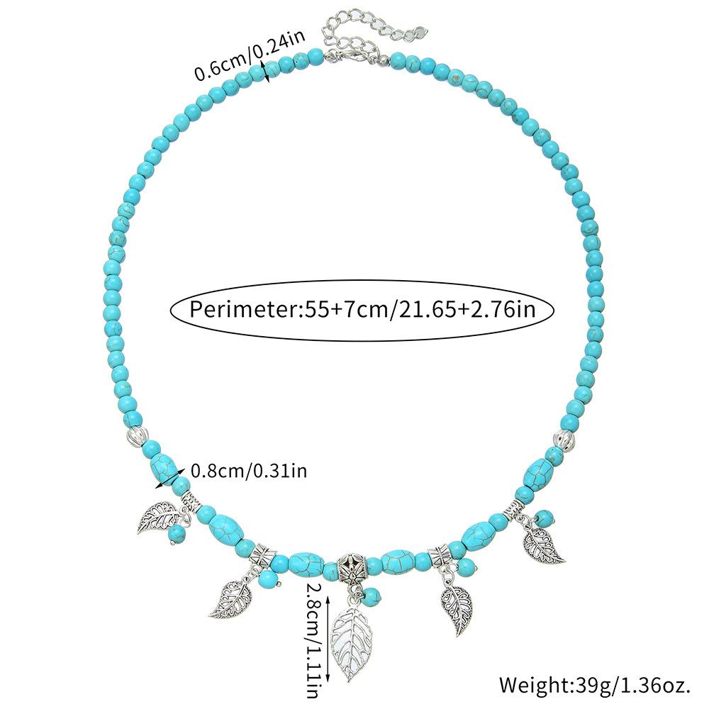 Turquoise Necklace Butterfly Water Drop Pearl Love Pendant Clavicle Chain Neck Chain