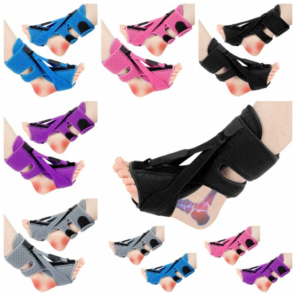 

1/2pcs One Size Fasciitis Relief Brace 3 Adjustable Straps Foot Drop Orthosis Unisex 1pcs black