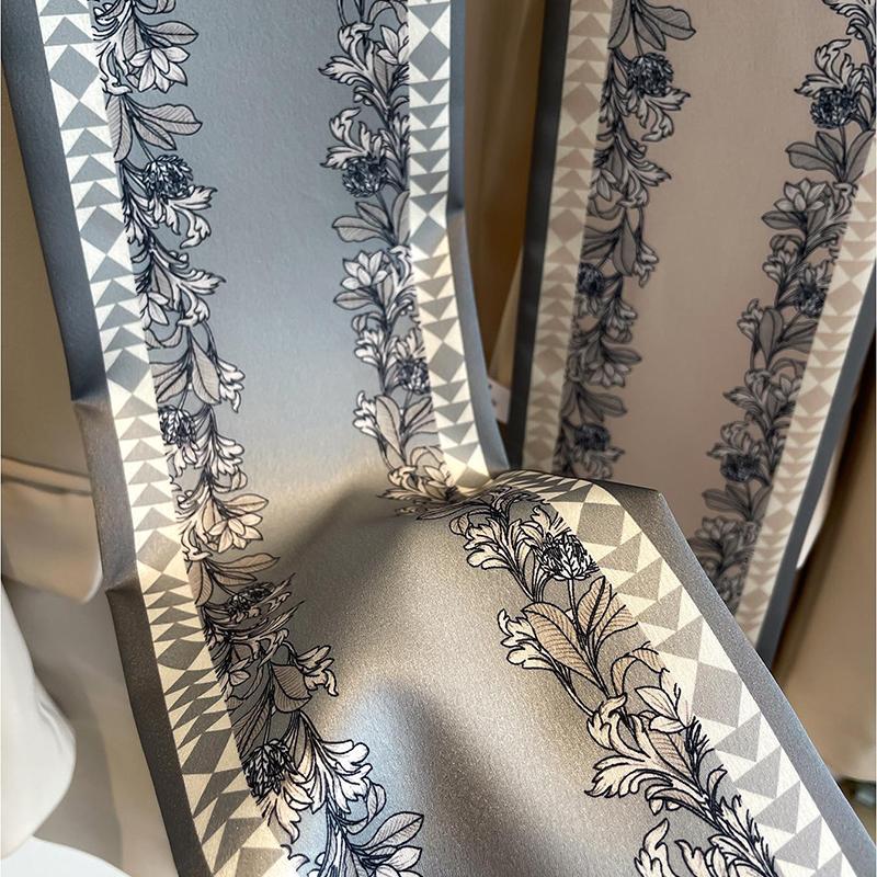 Sciarpa di seta sottile alla moda per le donne, nastri per capelli alla moda, fasce per capelli, bandana, borsa da donna, foulard, cravatte al collo
