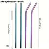 4Pcs Stainless Steel Straw with Straw Cleaner Replacement Straw Reusable Straws for Stanley 40oz Cup Accessories