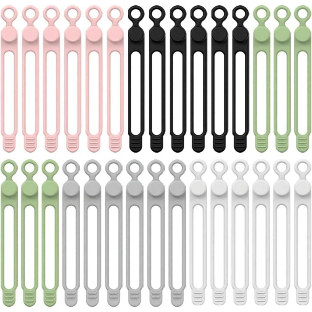 2026 Upgrade Silicone Cable Ties,Cable Management Headphone Organizers,Reusable Cord Management Wire Organizers for Cords,Home Office Travel Gadgets