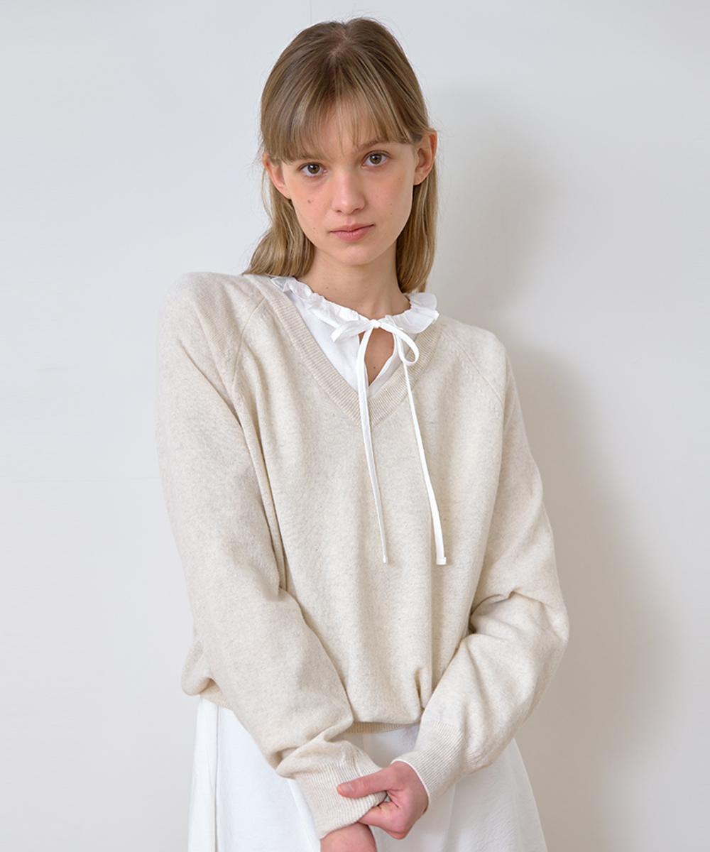 Laminez Light V-Neck Knit - Cream Cream/Free