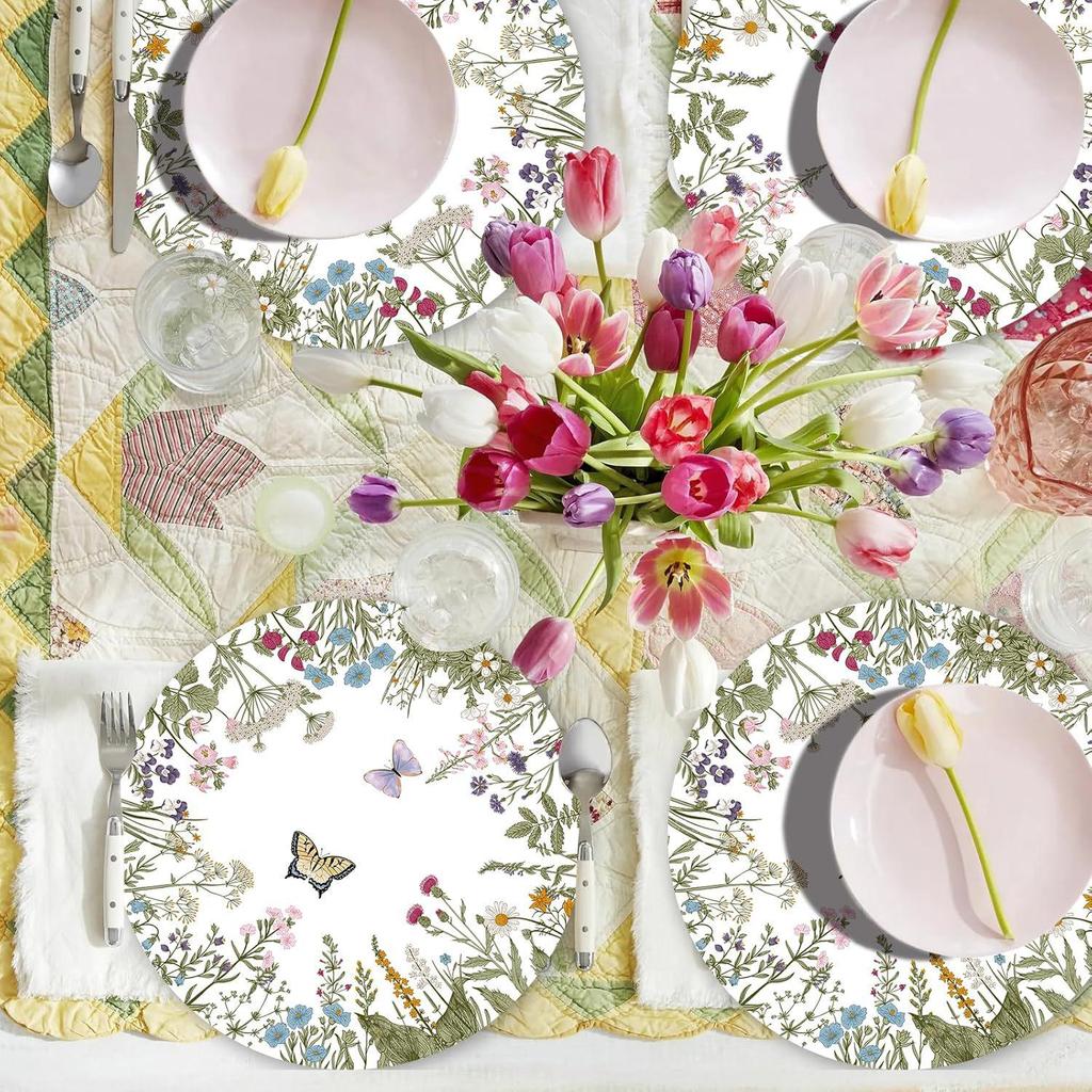 Retro Wildblumen-Platzset für Geburtstage, Hochzeiten oder Teepartys