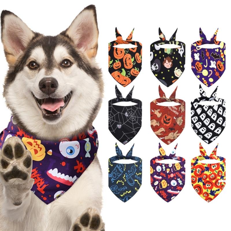3pack Festives Dog Headscarf Pet Triangles Shape Scarf Holiday Pet Fashion Scarf for Large Breeds