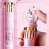 10/12 Colors Retractable Ballpoint Pen Cartoon Animal Ballpoint Pen Multicoloured Pen School Office Supplies for Student