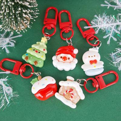 Sevimli Çizgi Film Noel Kolye Santa Claus Ağaç Kardan Adam Anahtarlık Araba Anahtarlığı Sırt Çantası Dekorasyon Aksesuarları Çocuk Hediyeleri