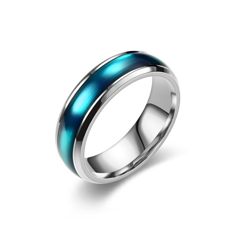 Contemporary Titanium Steel Drip Glaze Women's Ring - European & American Niche Cross-Border Jewelry