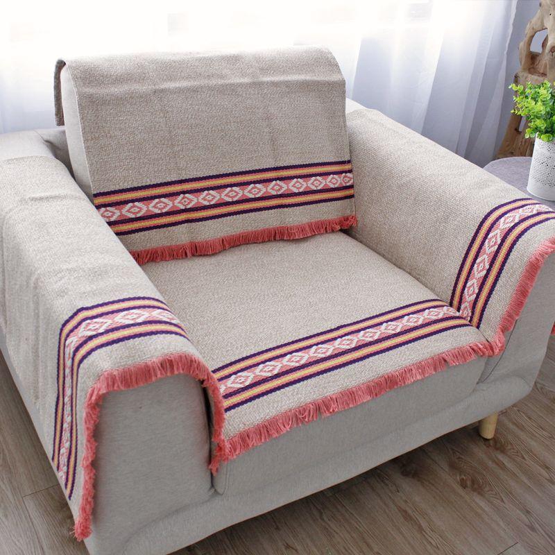 

Минималистичная современная хлопковая плетеная подушка для дивана, свежая зимняя пасторальная кисточка, ткань для диванного полотенца, нейтральная круглый год Pink 50*70cm