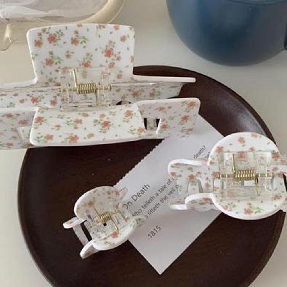 Acrylic Shark Clips Women Hair Clips Korean Shark Clips Geometric Hairgrips Flower Hair Claws