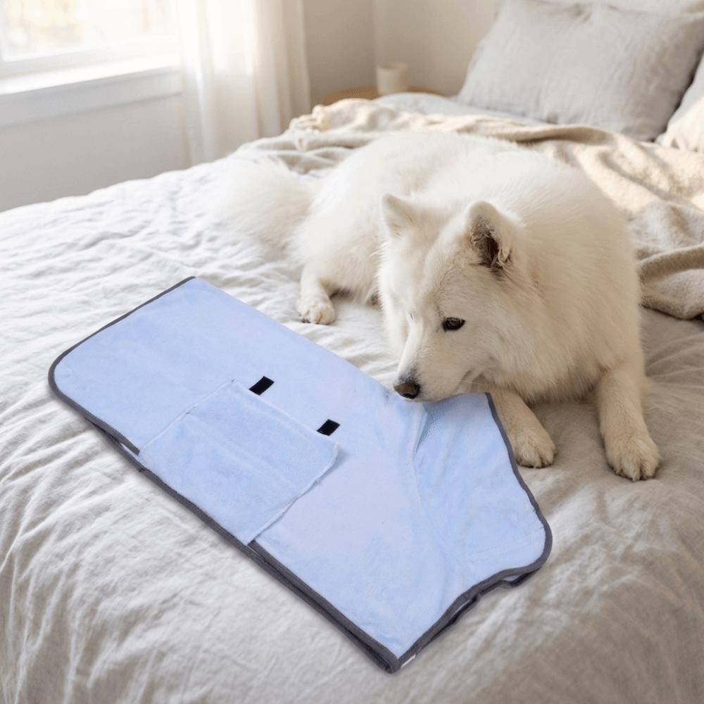 Soft Dog Bathrobe Keeping Warm Cat Absorbent Towel Easy Clean Pet Quick Drying Coat  Bath Time