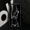 Line Beautiful Woman Mobile Phone Case, Suitable for Apple 15Pro Mobile Phone Case iPhone13/12/14 Colored Silver Anti-drop Transparent