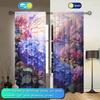 2 Panels Purple and Pink Hydrangeas Printed Curtains   Shade and Privacy Protection   Suitable for Decorating Various Rooms