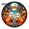Halloween Holiday Decorations LED Glowing Hanging Decor Acrylic Window Ornament with Light Spooky Durable Signs Sign for Door Wall Haunted