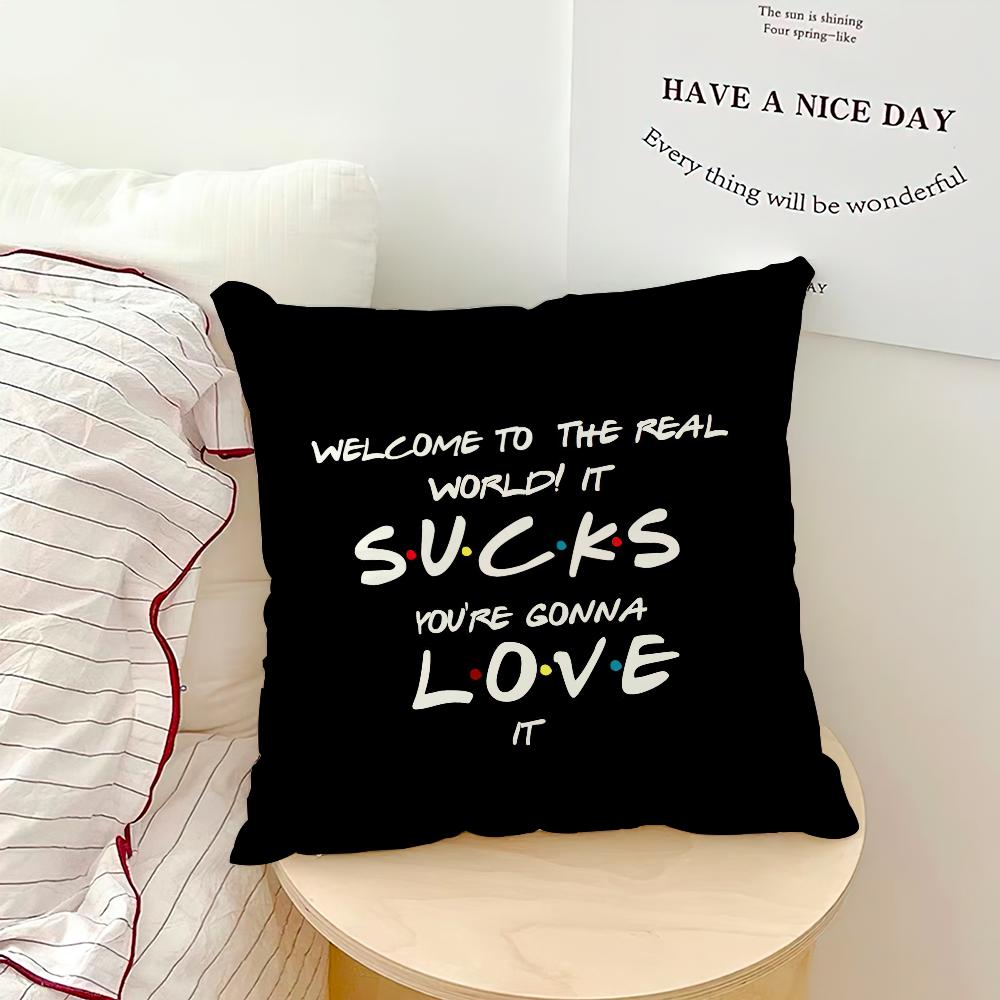 Classic Friends TV Show Pillow Case Sofa Living Room Bedroom Headboard Backrest Cushion Square Cushion Nap Time