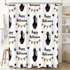 Halloween Shower Curtain Decor Black Cats Banners Print Pattern for Bathroom Window Waterproof Fabric Washable Home Textile Gift
