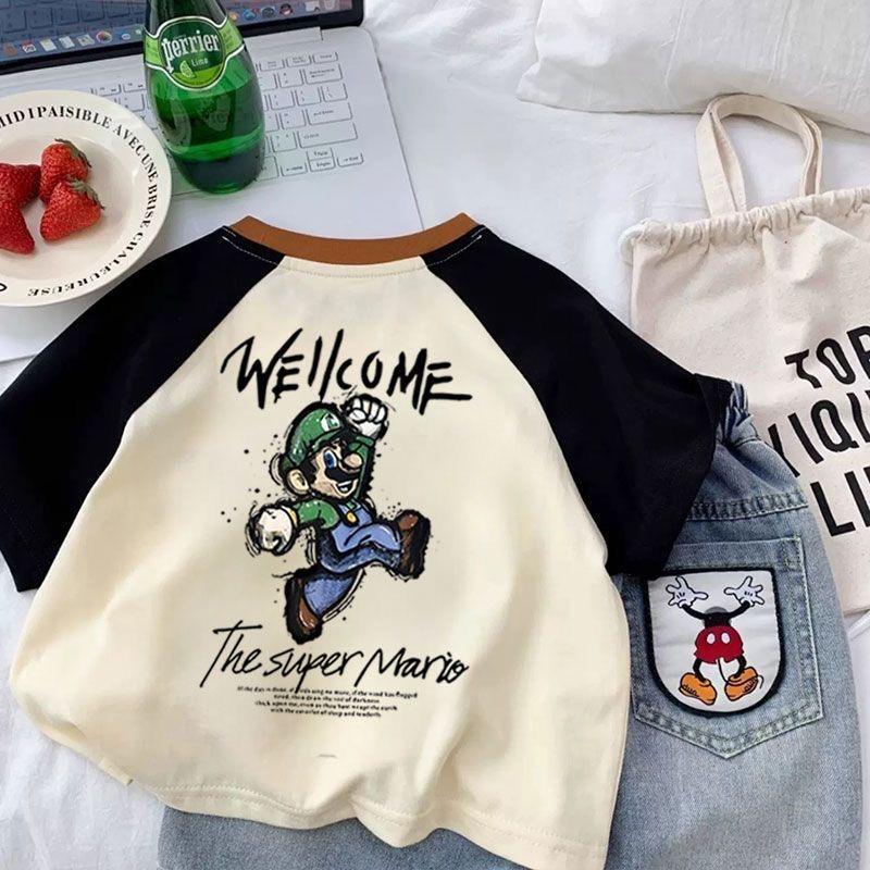 Summer Boys 100 Percent Cotton Cartoon Short Sleeve T Shirt Stylish Base Layer Top For Kids 80